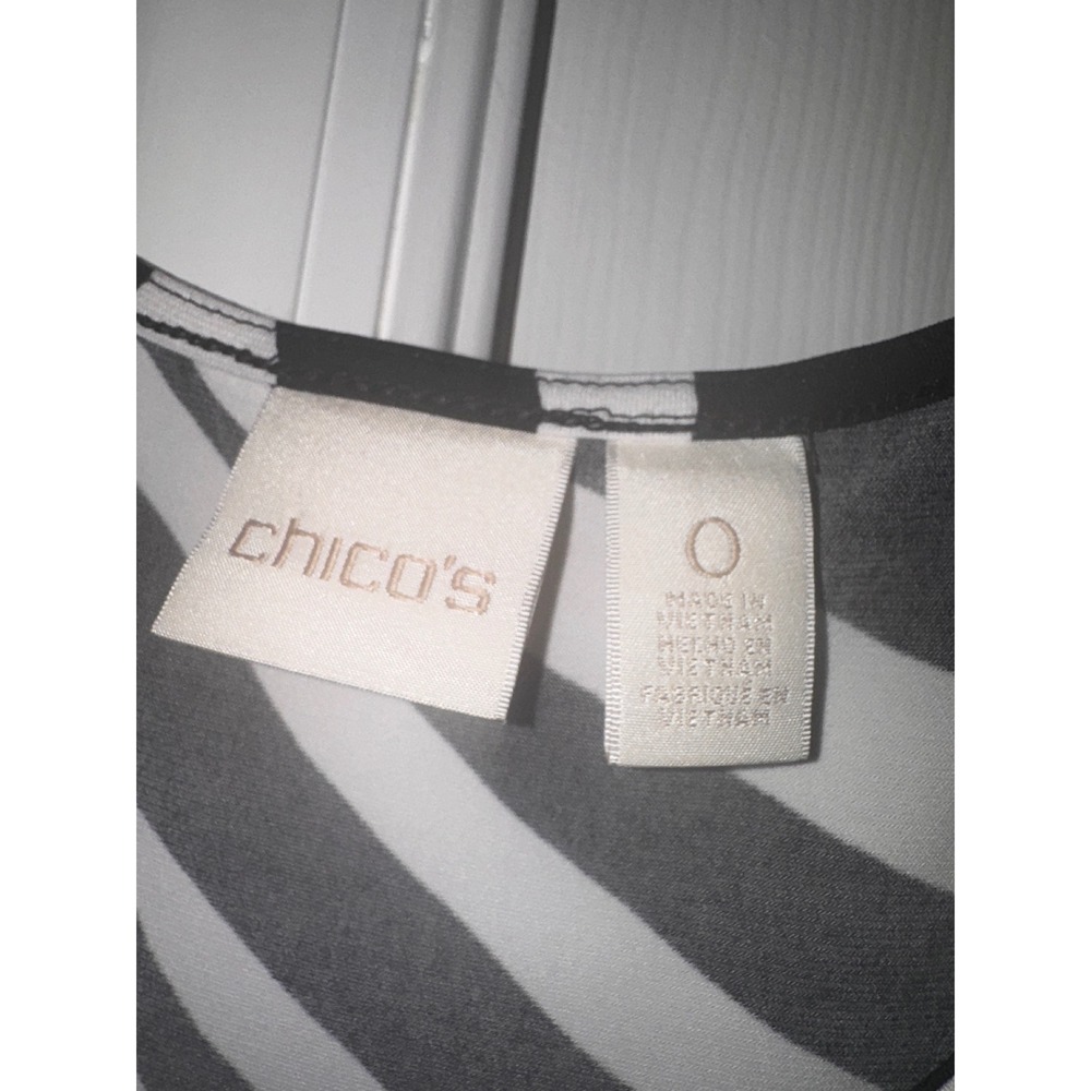 Chicos Maxi Dress Cold‎ Shoulder Zebra Print Black White Flowy Midi 0 - Picture 3 of 8